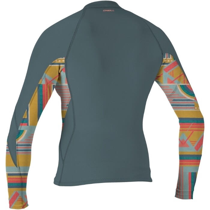 2024 O'Neill Frauen Bahia 1/ 0.5mm Full Zip Wetsuit Jacket 4933 - Shade / Arta Geo